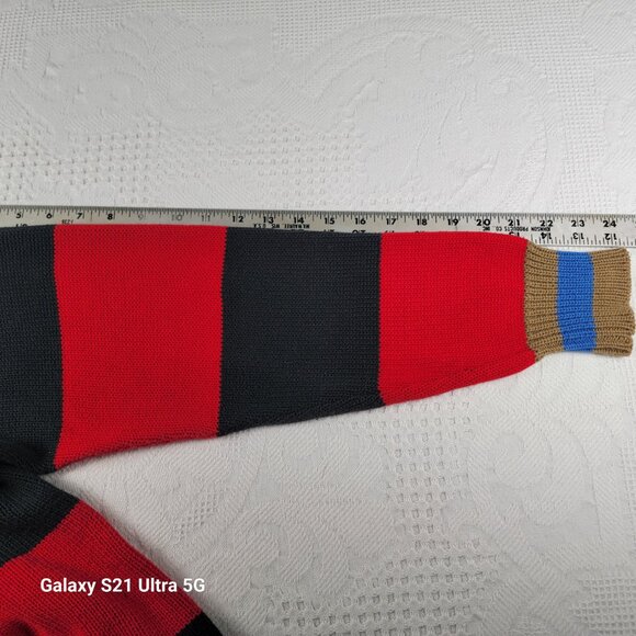 Aureus sweater crew‎ vtg men's size Lg Possum Trot logo retro stripe red black - Picture 6 of 11